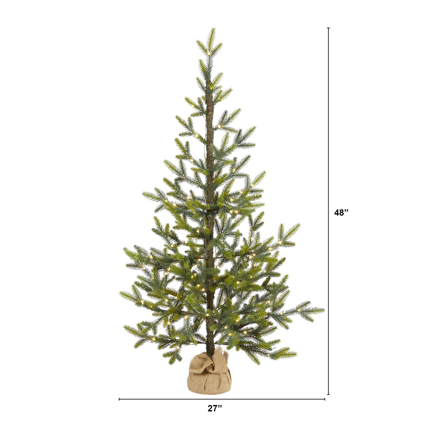 4' Fraser Fir 'Natural Look' Artificial Christmas Tree w/ 100 Clear LED Lights