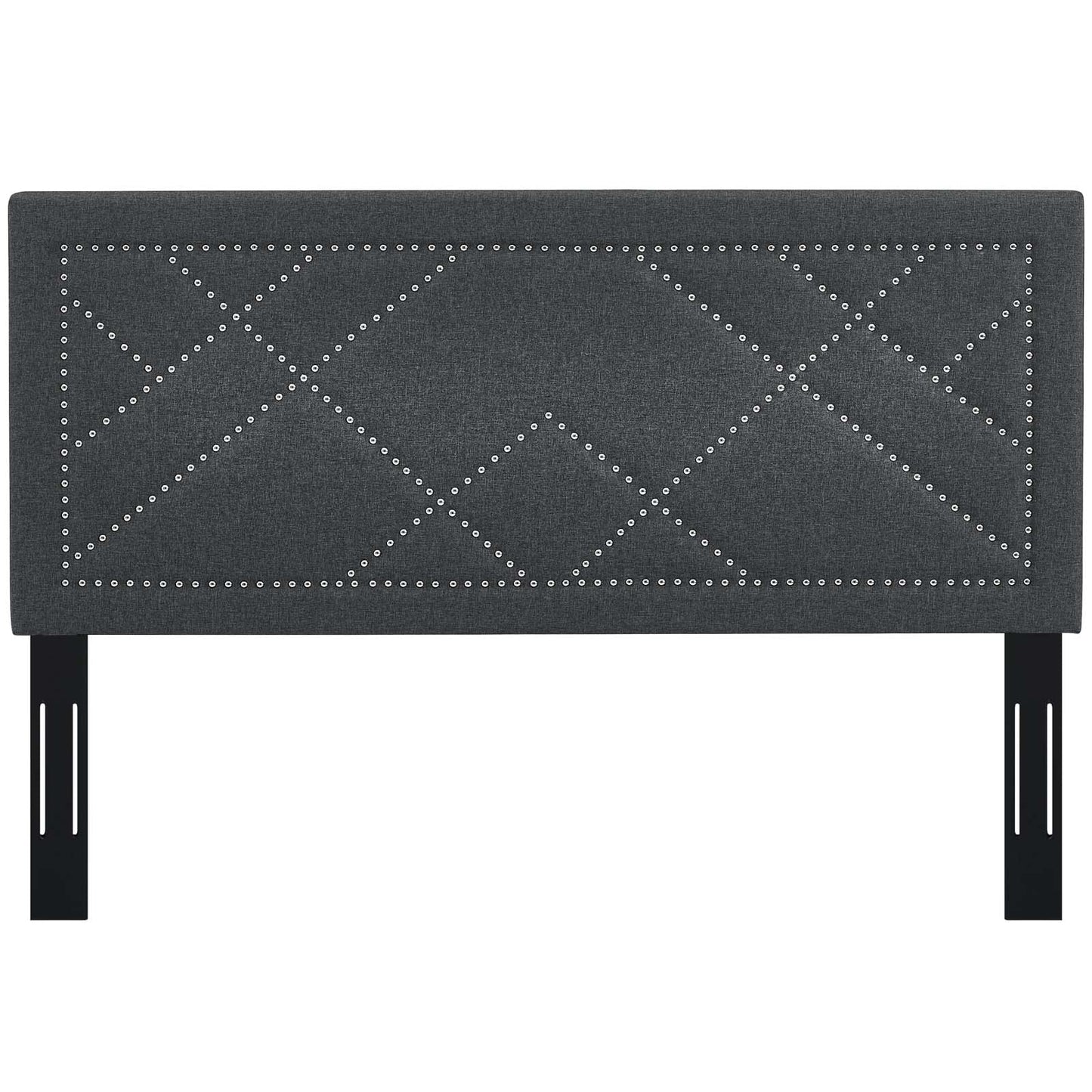 Reese Nailhead Upholstered Linen Fabric Full / Queen Headboard by Modway