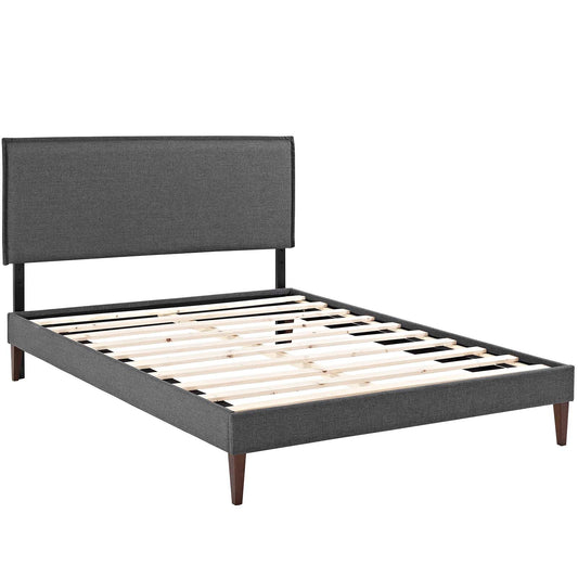 Amaris Fabric Full Platform Bed with Squared Tapered Legs by Modway