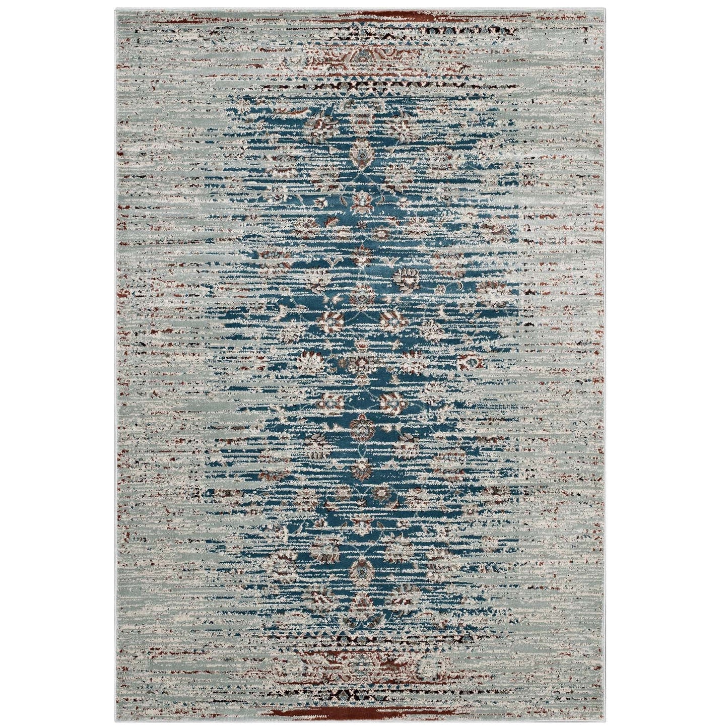 Hesper Distressed Contemporary Floral Lattice 5x8 Area Rug by Modway