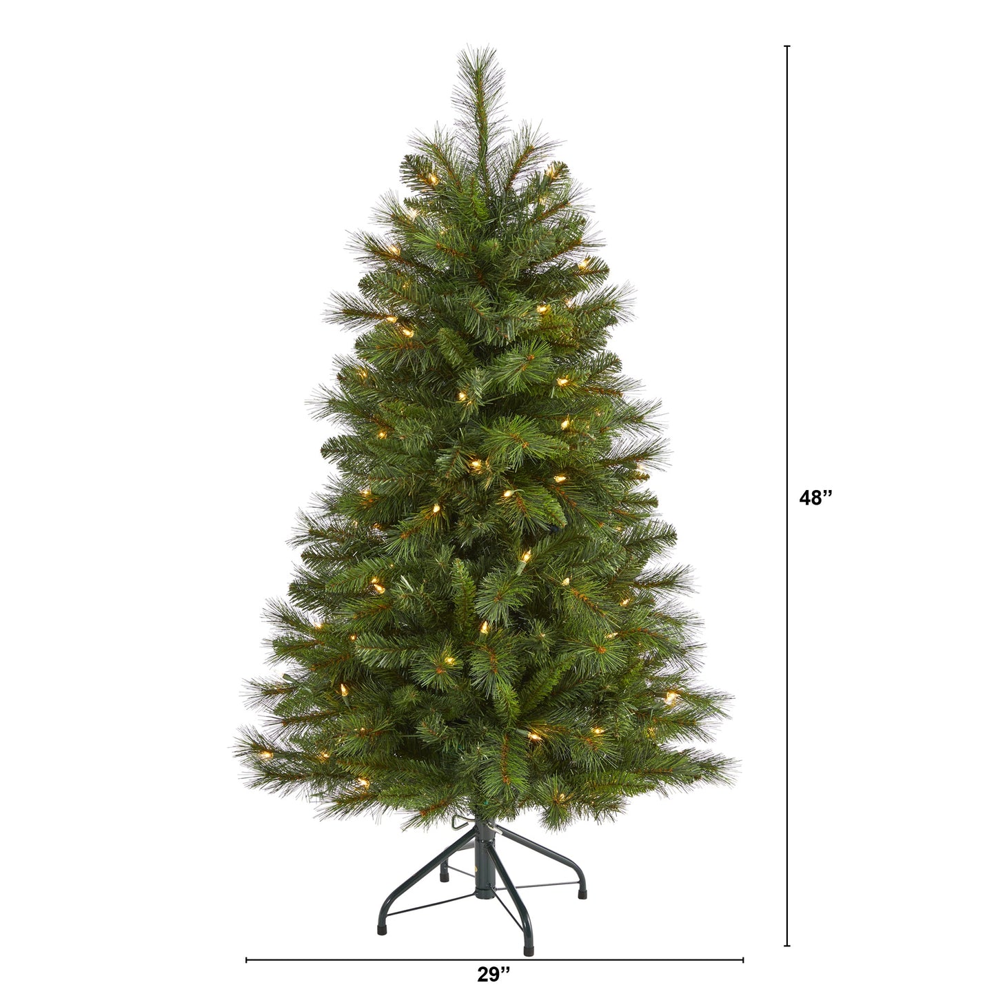 4' West Virginia Mountain Pine Artificial Christmas Tree w/ 100 Clear Lights
