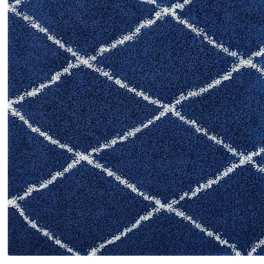 Toryn Diamond Lattice 5x8 Shag Area Rug by Modway