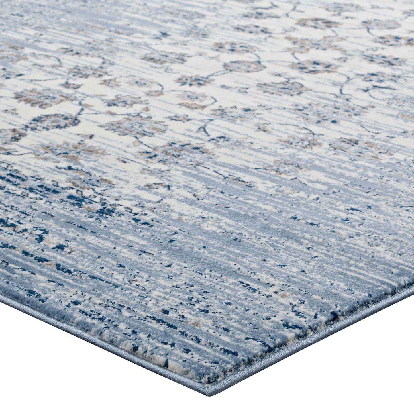 Chiara Distressed Floral Lattice Contemporary 5x8 Area Rug by Modway