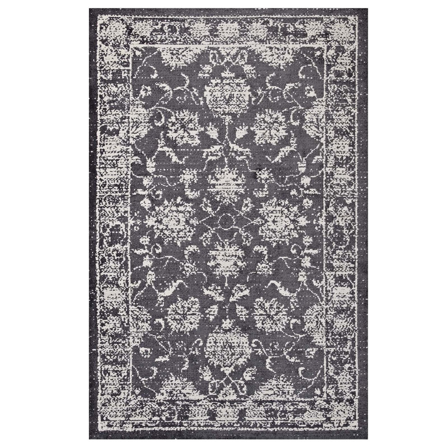 Kazia Distressed Floral Lattice 8x10 Area Rug by Modway