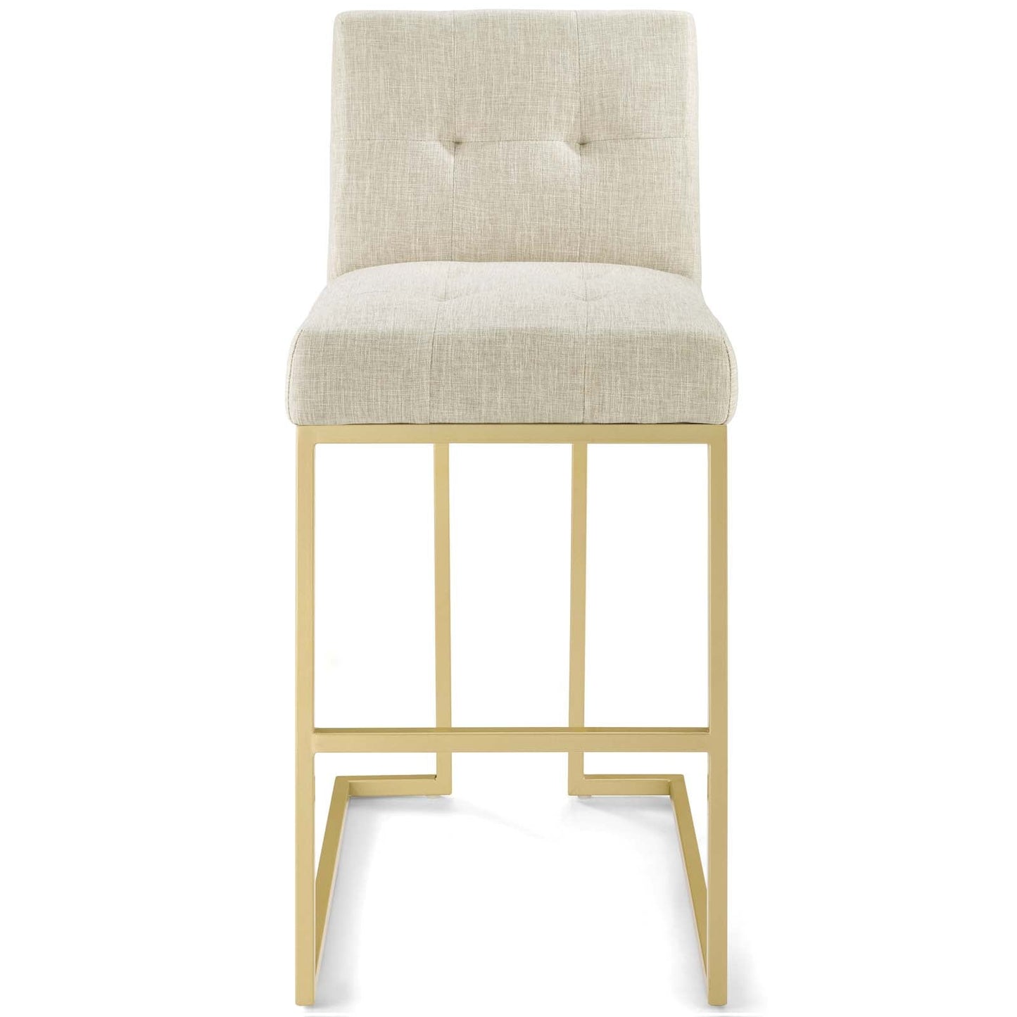 Privy Gold Stainless Steel Upholstered Fabric Bar Stool by Modway