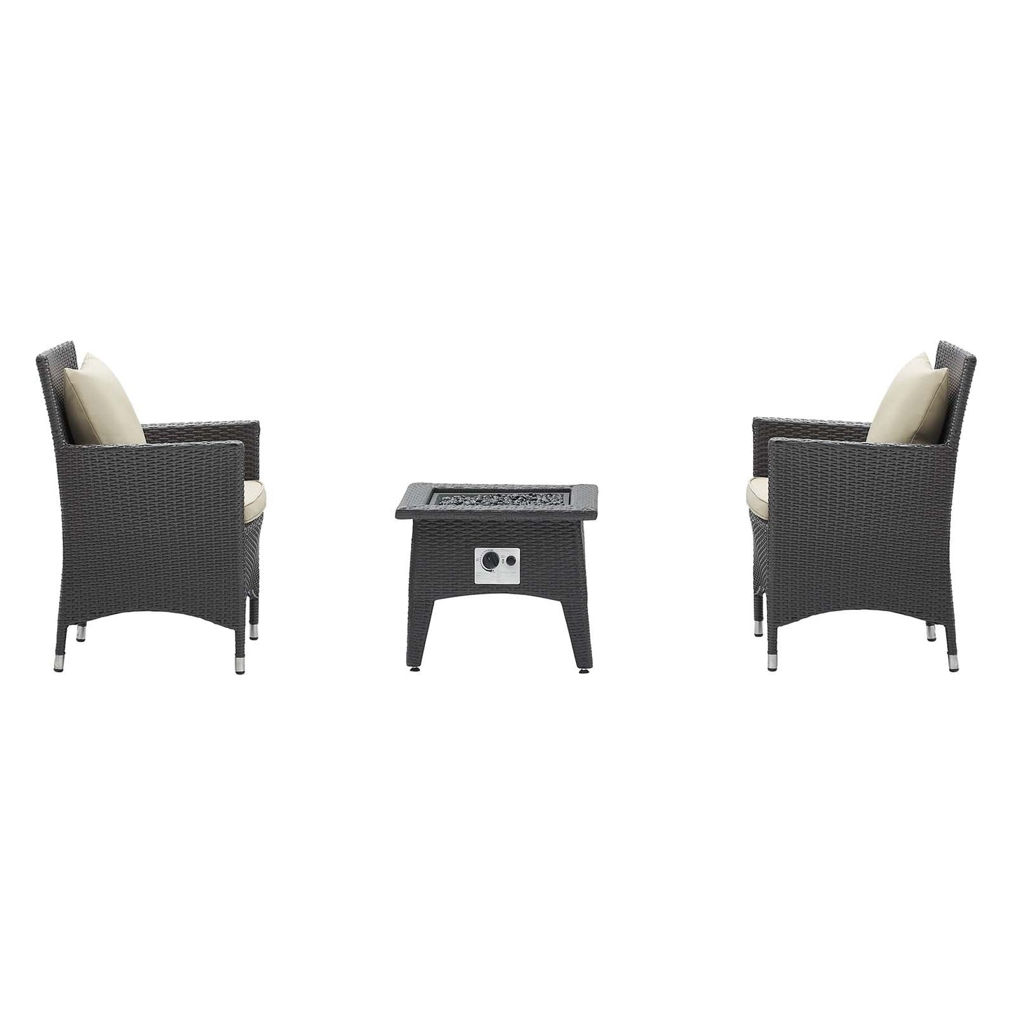 Convene 3 Piece Set Outdoor Patio with Fire Pit in