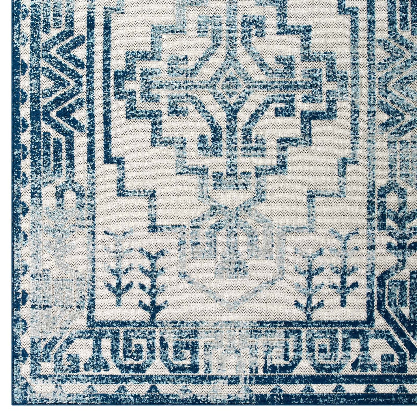 Reflect Nyssa Distressed Geometric Southwestern Aztec 5x8 Indoor/Outdoor Area Rug by Modway