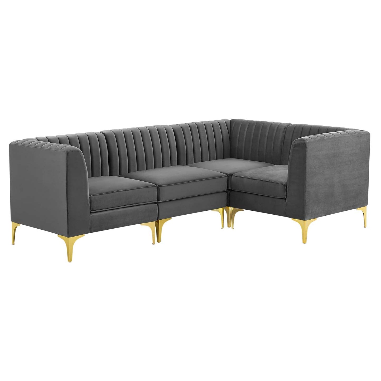 Triumph 4-Piece Channel Tufted Performance Velvet Sectional Sofa by Modway
