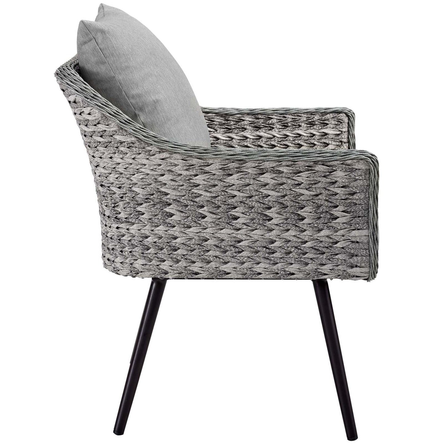 Endeavor 3 Piece Outdoor Patio Wicker Rattan Loveseat and Armchair Set by Modway