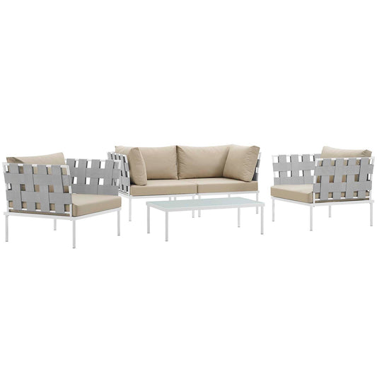 Harmony 5Piece Outdoor Patio Aluminum Sectional Sofa Set by Modway