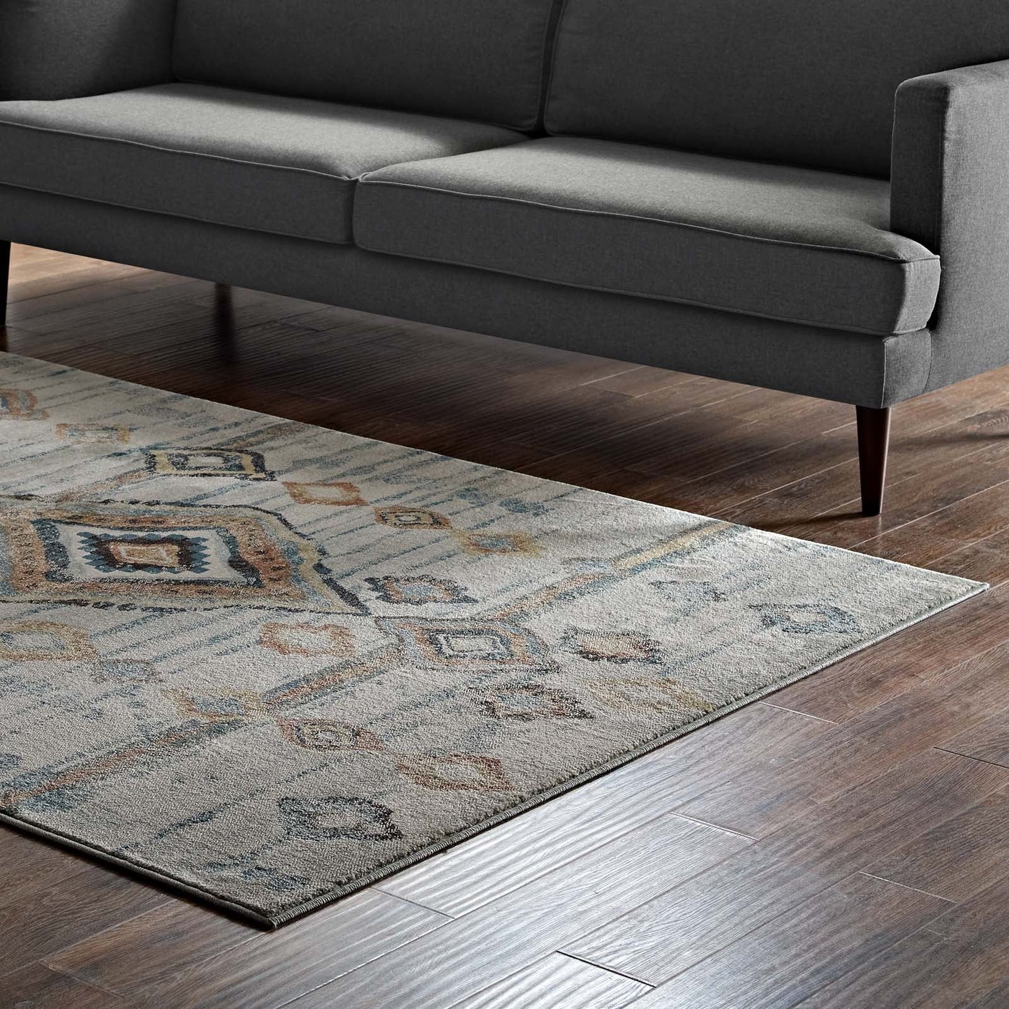 Jenica Distressed Moroccan Tribal Abstract Diamond 8x10 Area Rug by Modway