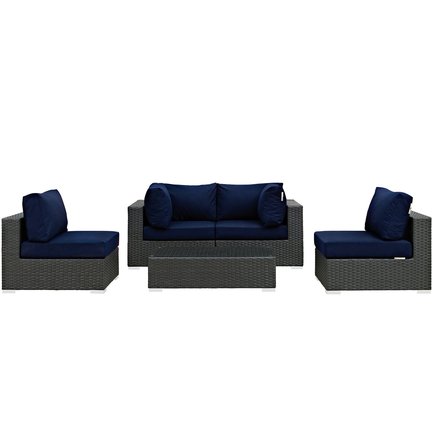 Sojourn 5 Piece Outdoor Patio Sunbrella¨ Sectional Set by Modway