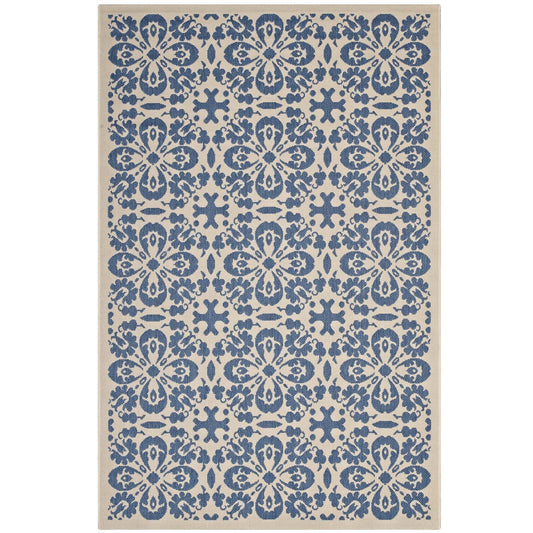 Ariana Vintage Floral Trellis Indoor and Outdoor 5x8 Area Rug by Modway