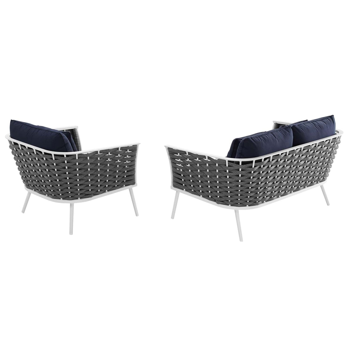 Stance 2 Piece Outdoor Patio Aluminum Sectional Sofa Set by Modway