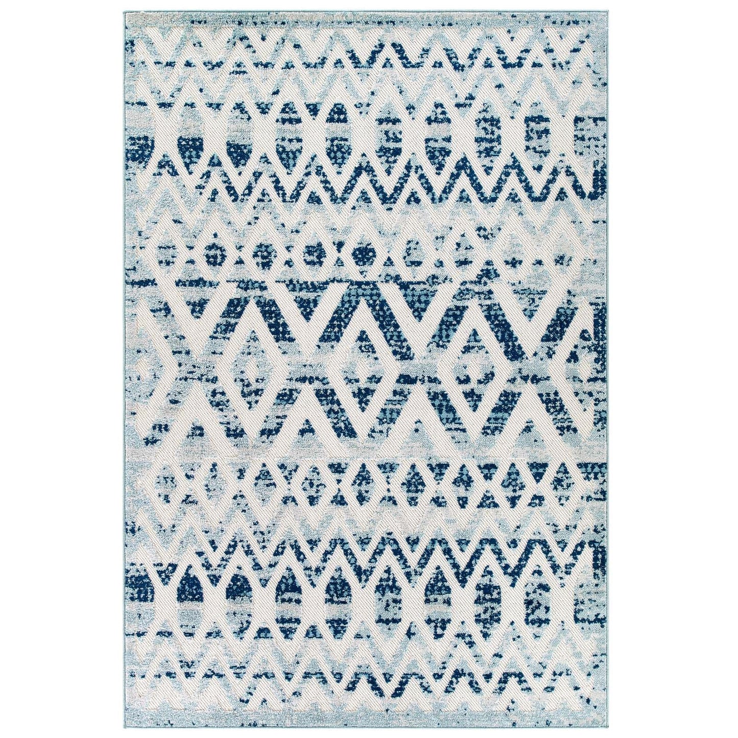 Reflect Tamako Diamond and Chevron Moroccan Trellis 8x10 Indoor / Outdoor Area Rug by Modway