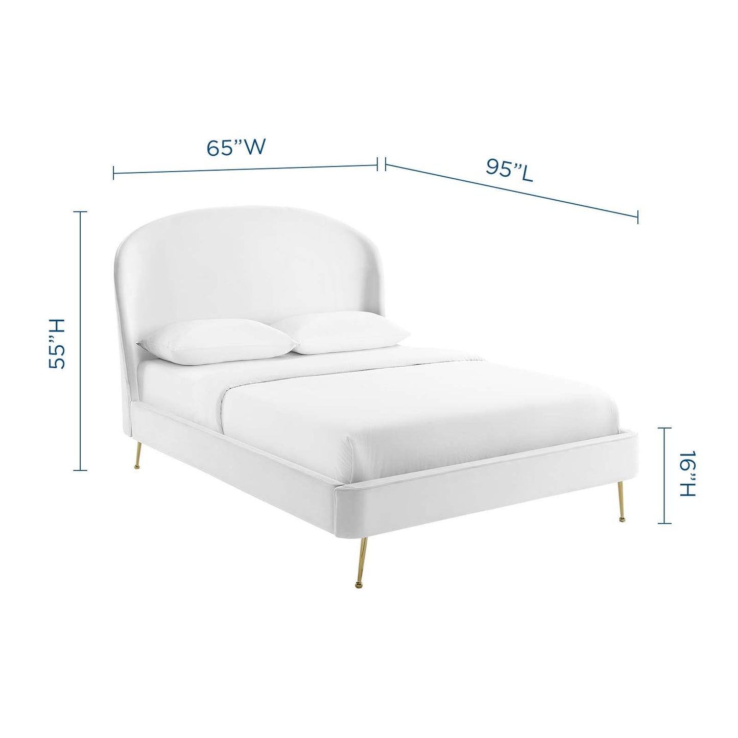 Mira Upholstered Performance Velvet Queen Platform Bed by Modway