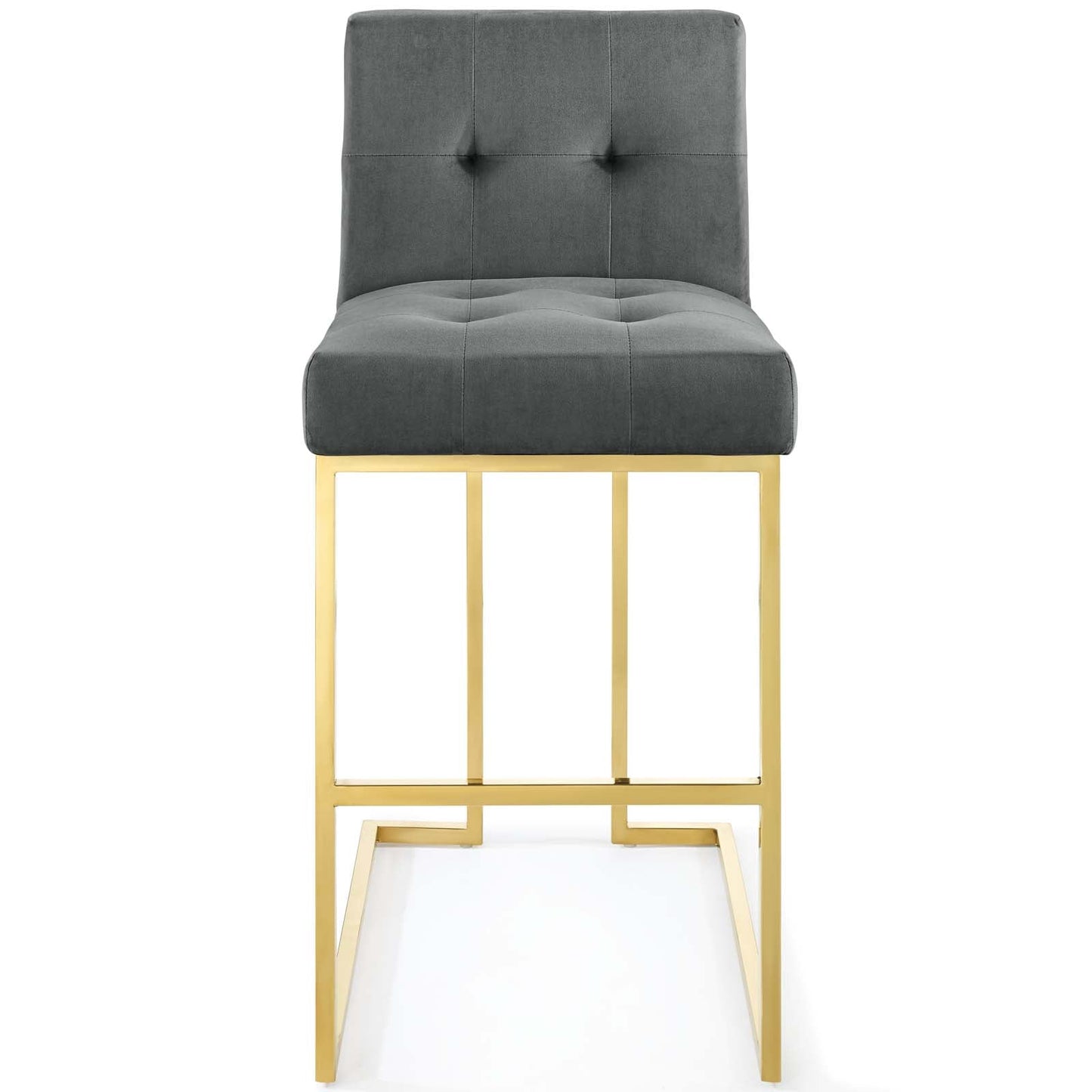 Privy Gold Stainless Steel Performance Velvet Bar Stool by Modway