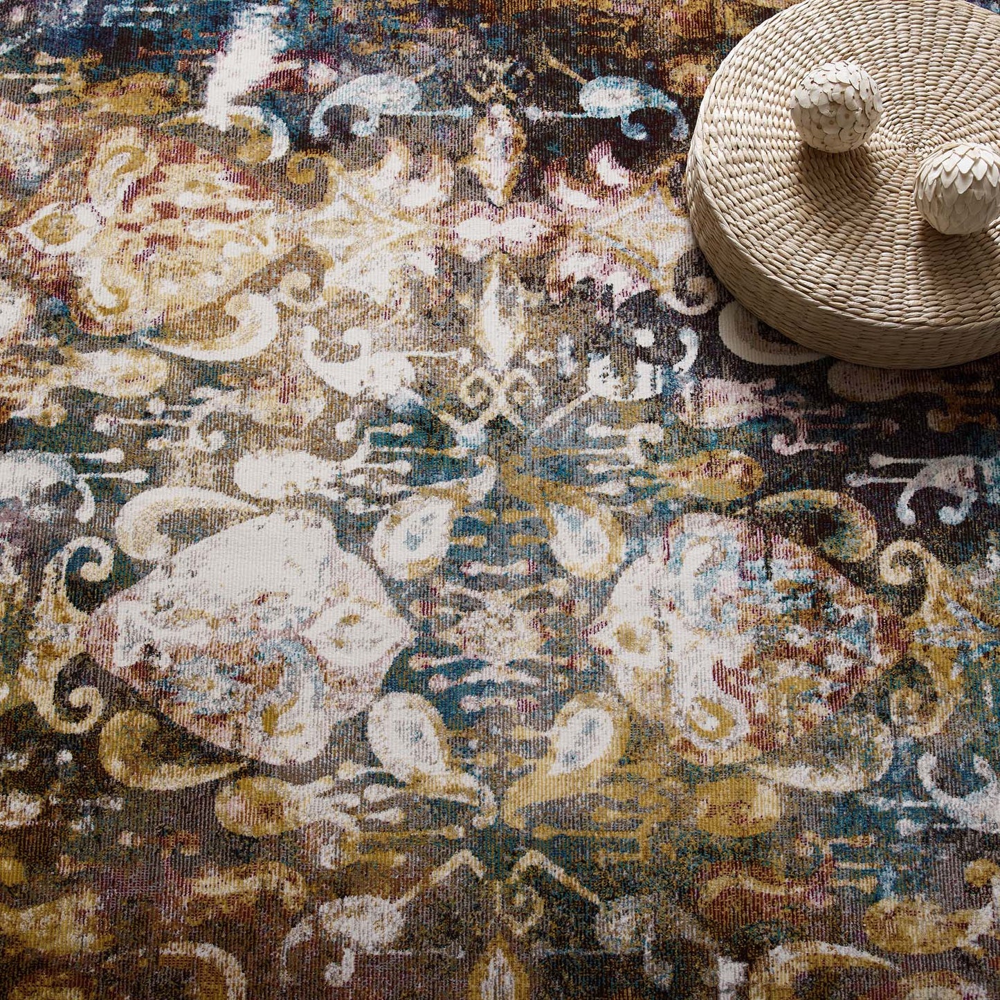Success Jayla Transitional Distressed Vintage Floral Moroccan Trellis 5x8 Area Rug by Modway