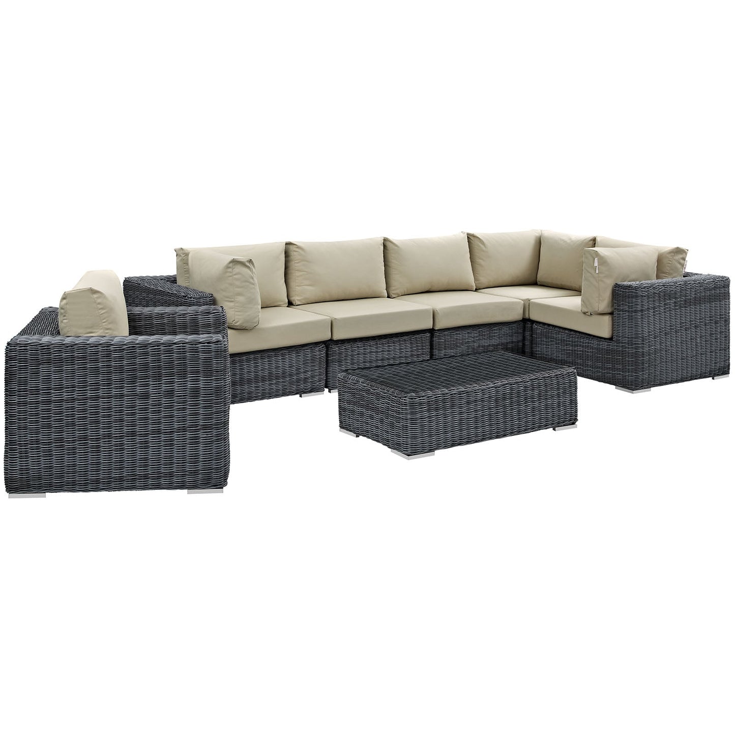 Summon 7 Piece Outdoor Patio Sunbrella¨ Sectional Set by Modway