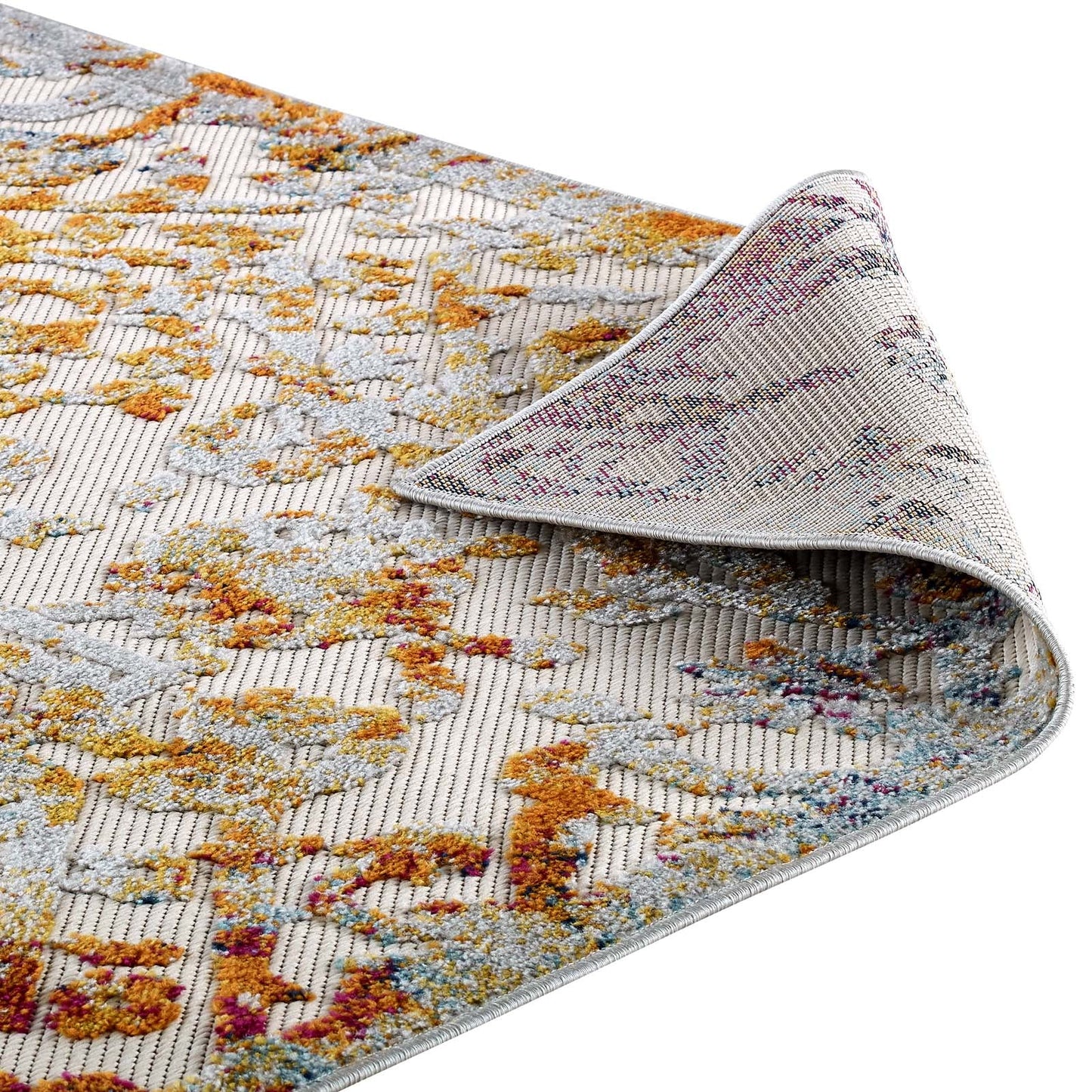 Reflect Primrose Ornate Floral Lattice 5x8 Indoor/Outdoor Area Rug by Modway