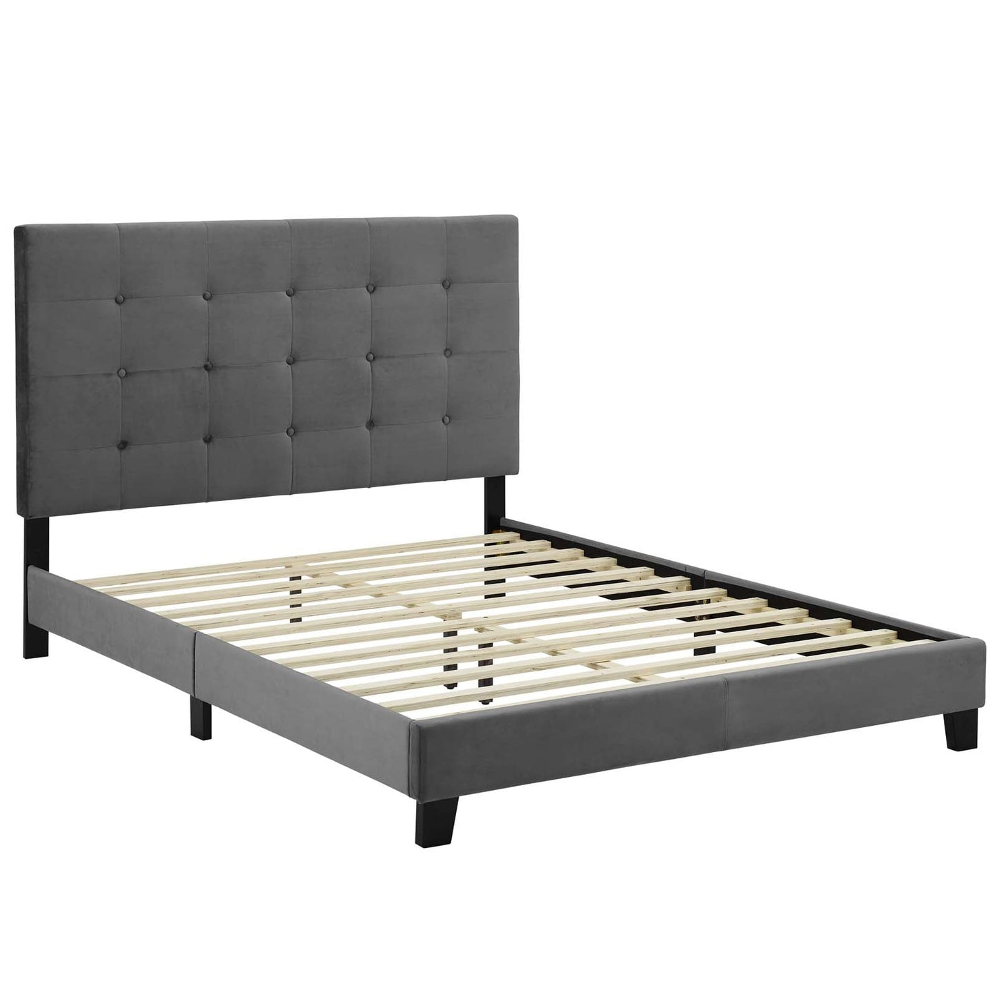 Melanie Tufted Button Upholstered Performance Velvet King Platform Bed by Modway