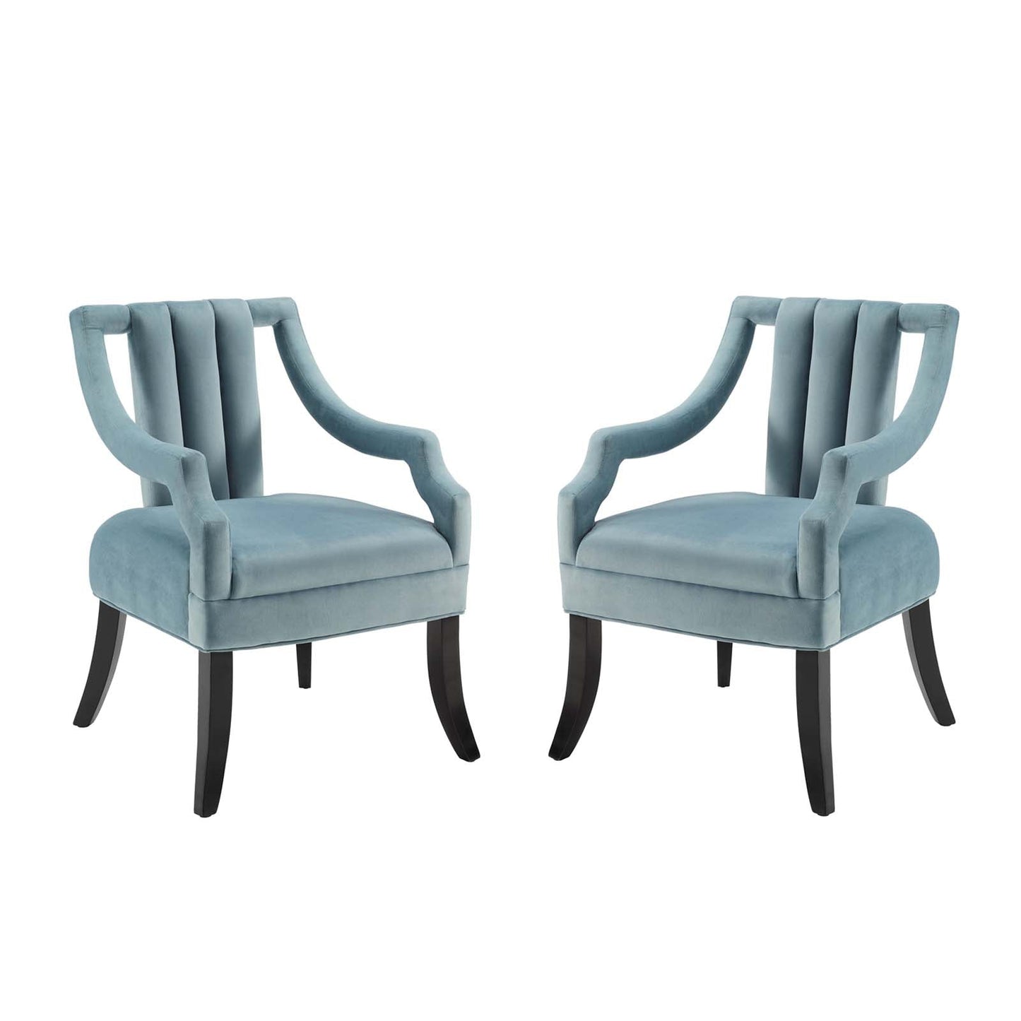 Harken Performance Velvet Accent Chair Set of 2 by Modway
