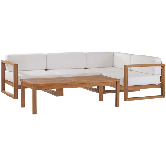 Upland 5-Piece Outdoor Patio Teak Wood Sectional Sofa Set by Modway