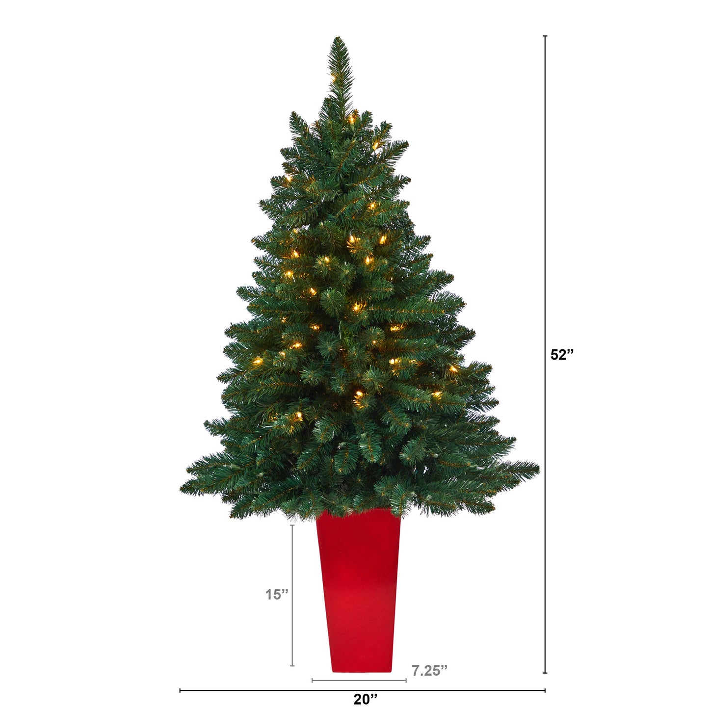 52' Northern Rocky Spruce Artificial Christmas Tree w/ 100 Clear Lights