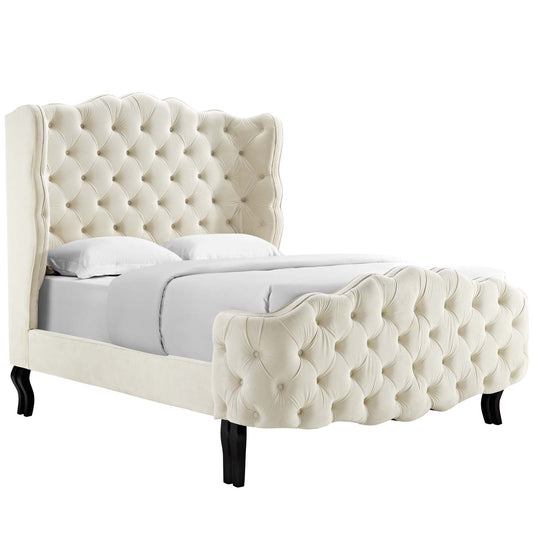 Violette Tufted Wingback Performance Velvet Queen Platform Bed by Modway