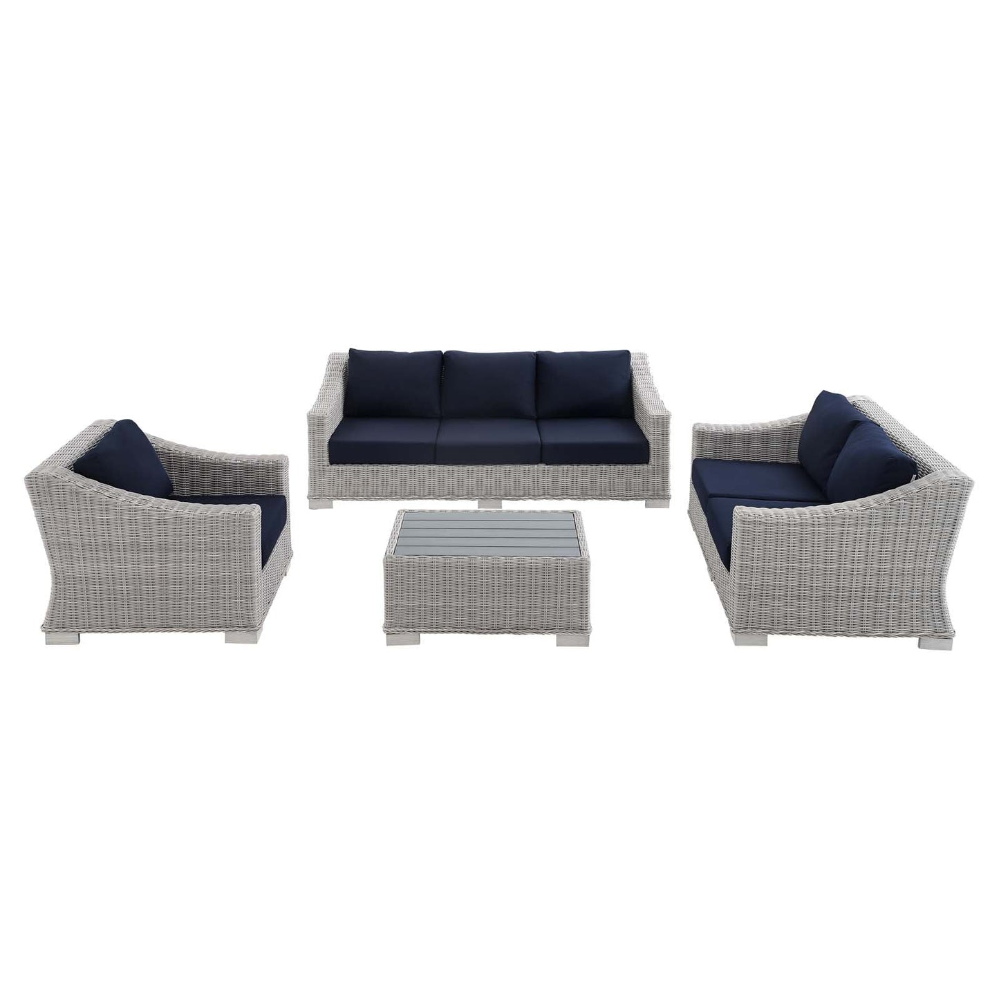 Conway 4-Piece Sunbrella¨ Outdoor Patio Wicker Rattan Furniture Set by Modway