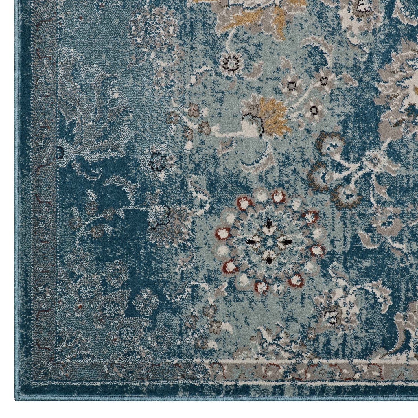 Cynara Distressed Floral Vintage Medallion 5x8 Area Rug by Modway