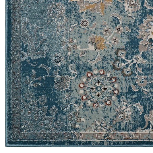 Cynara Distressed Floral Vintage Medallion 5x8 Area Rug by Modway