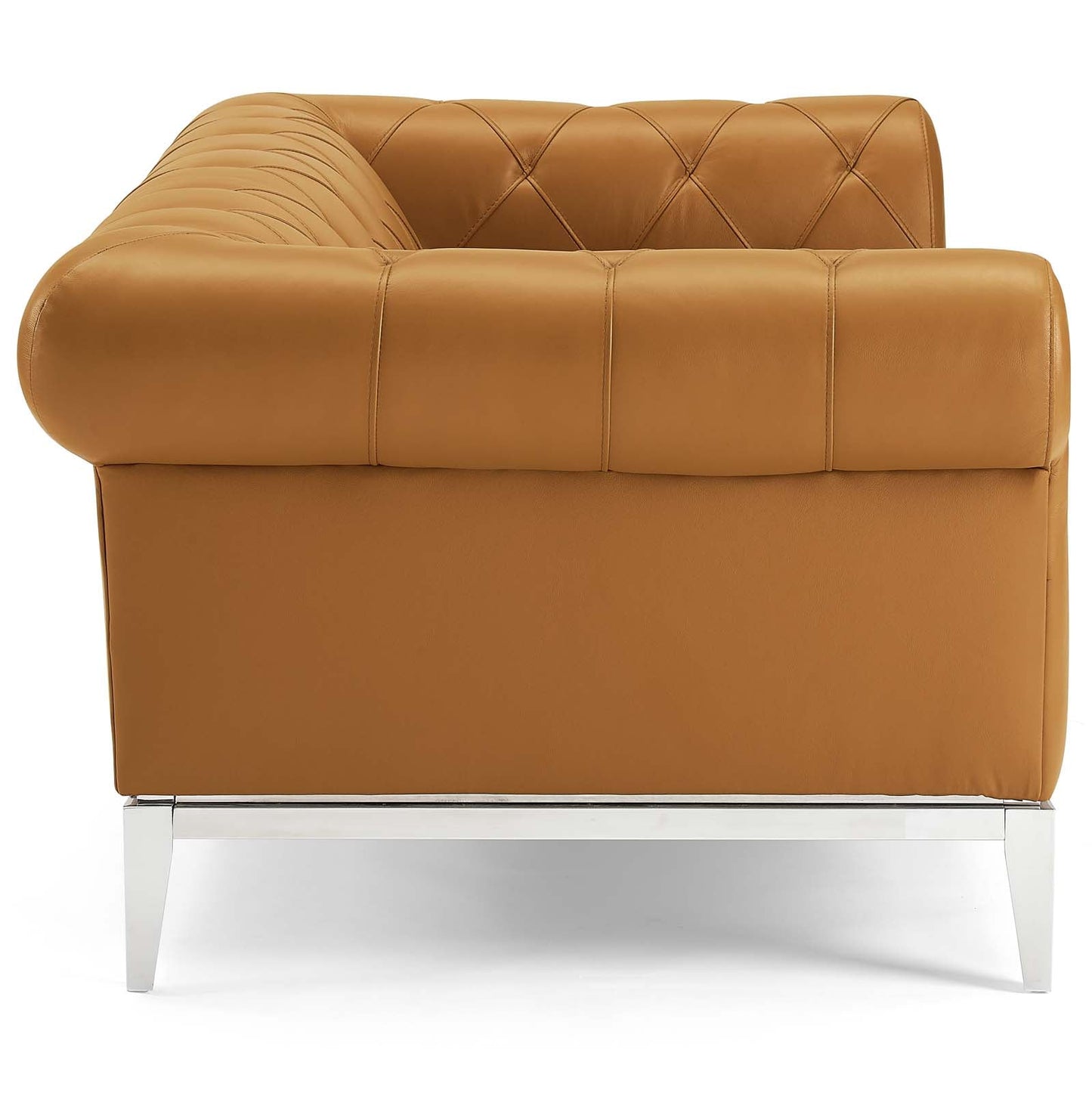 Idyll Tufted Button Upholstered Leather Chesterfield Loveseat by Modway
