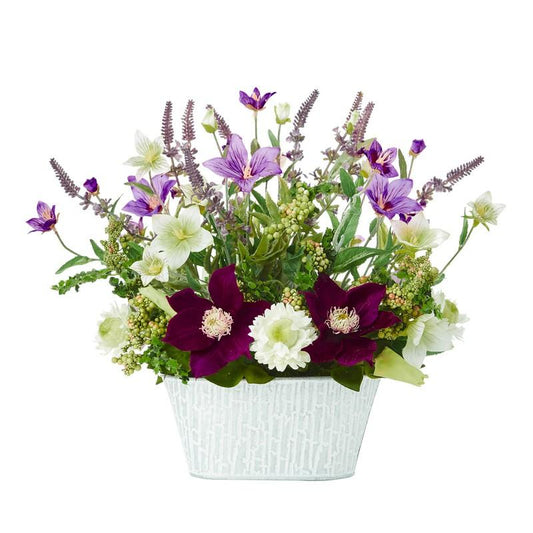 13"  Mixed Flower Artificial Arrangement in Decorative Vase