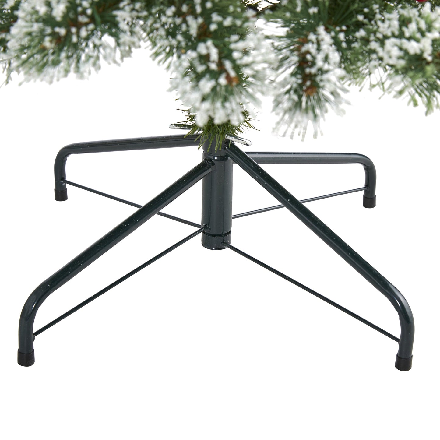 4' Frosted Swiss Pine Artificial Christmas Tree w/ 100 Clear LED Lights & Berrie