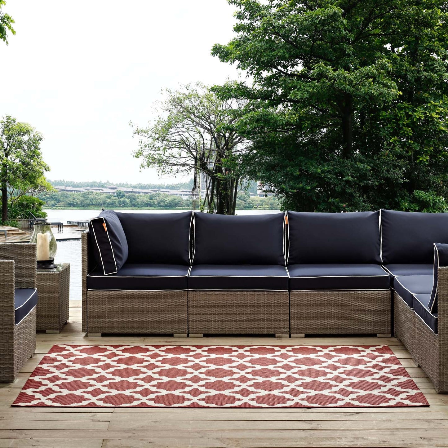 Cerelia Moroccan Trellis Indoor and Outdoor 8x10 Area Rug by Modway