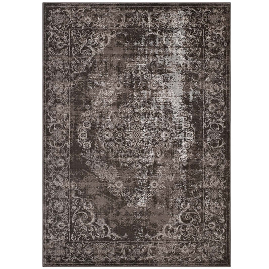 Gamela Rustic Vintage Ornate Floral Medallion 8x10 Area Rug by Modway