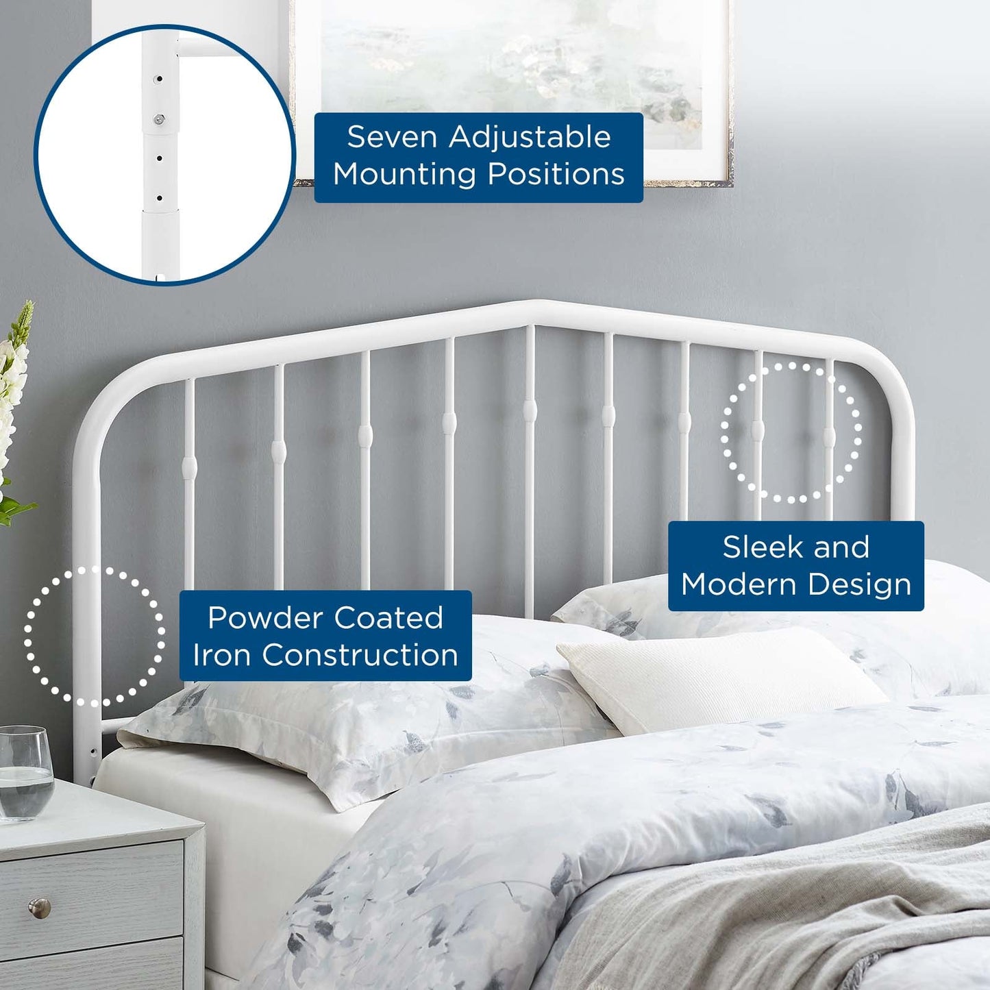 Lennon Metal Twin Headboard by Modway