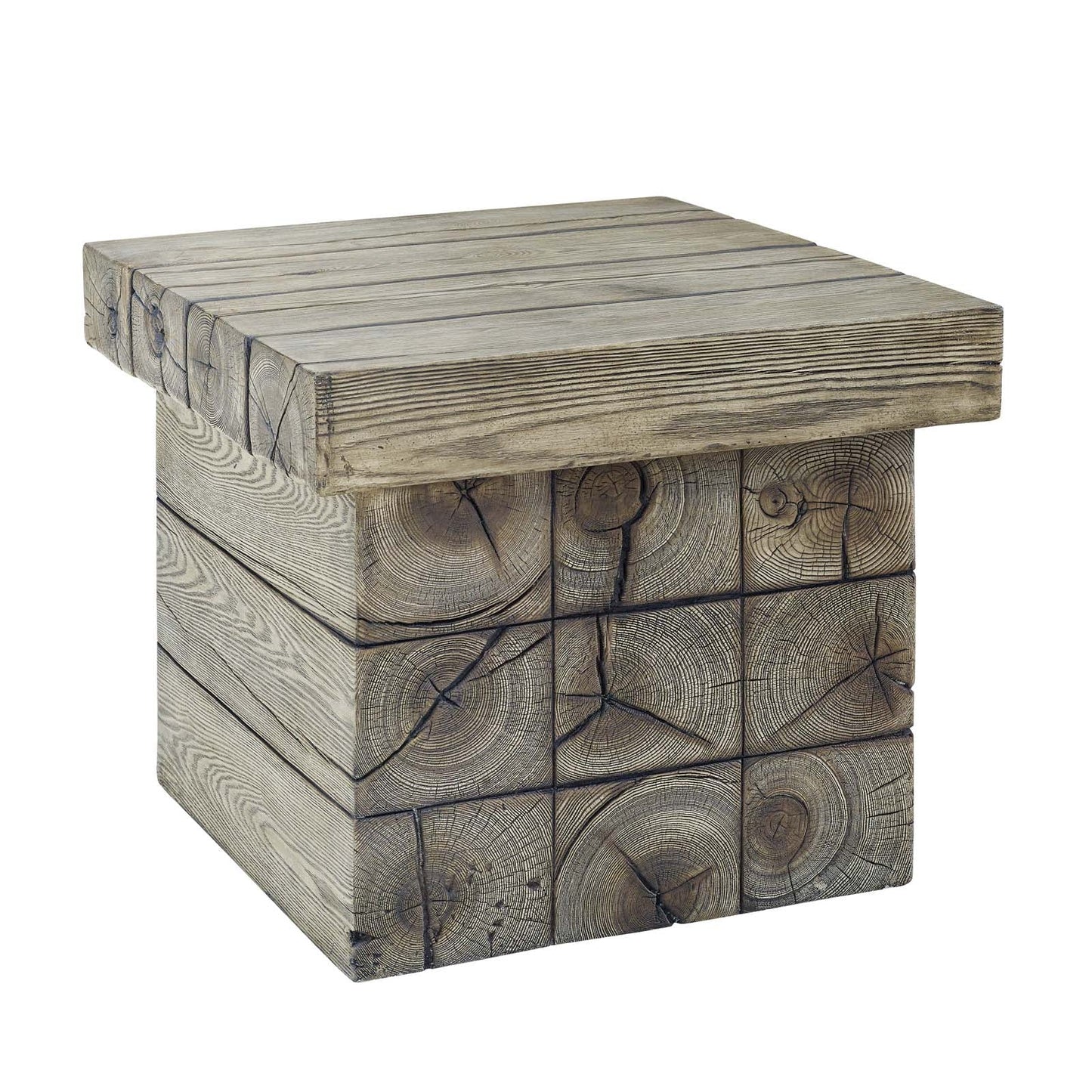 Manteo Rustic Coastal Outdoor Patio Side Table by Modway