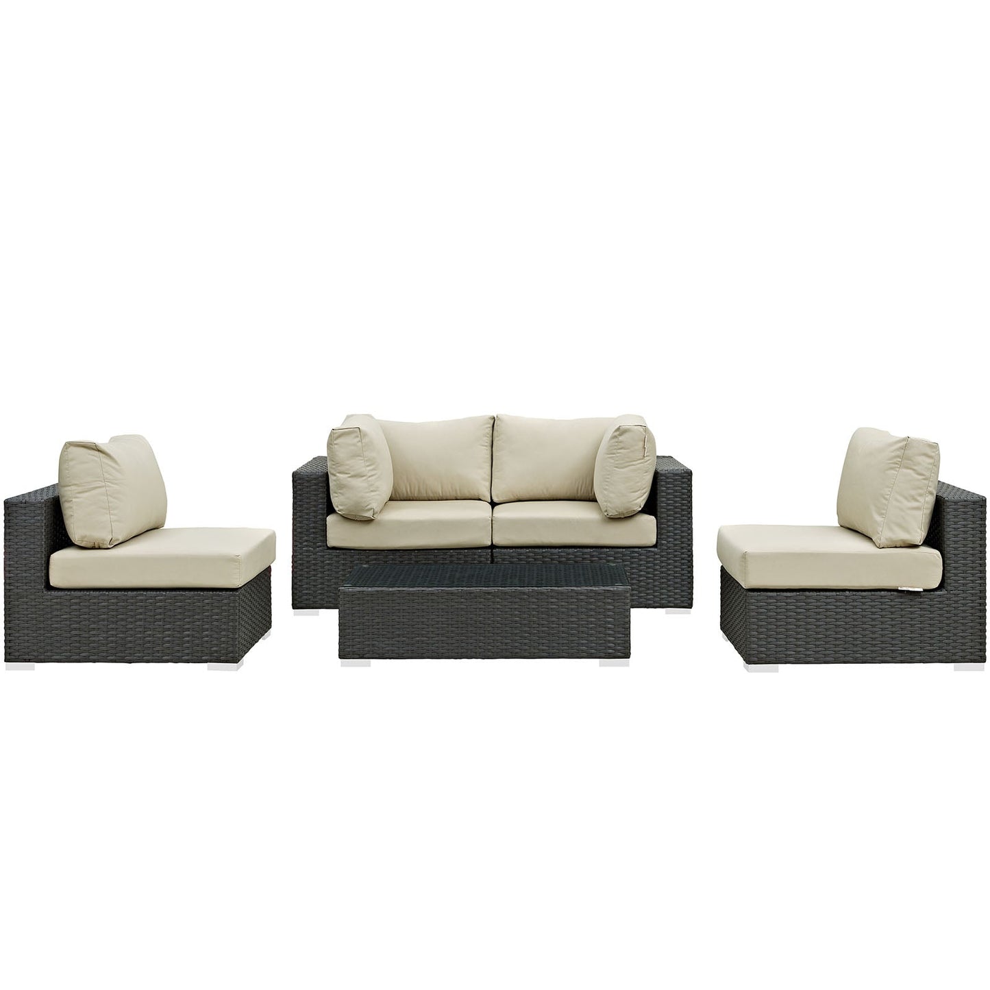 Sojourn 5 Piece Outdoor Patio Sunbrella¨ Sectional Set by Modway