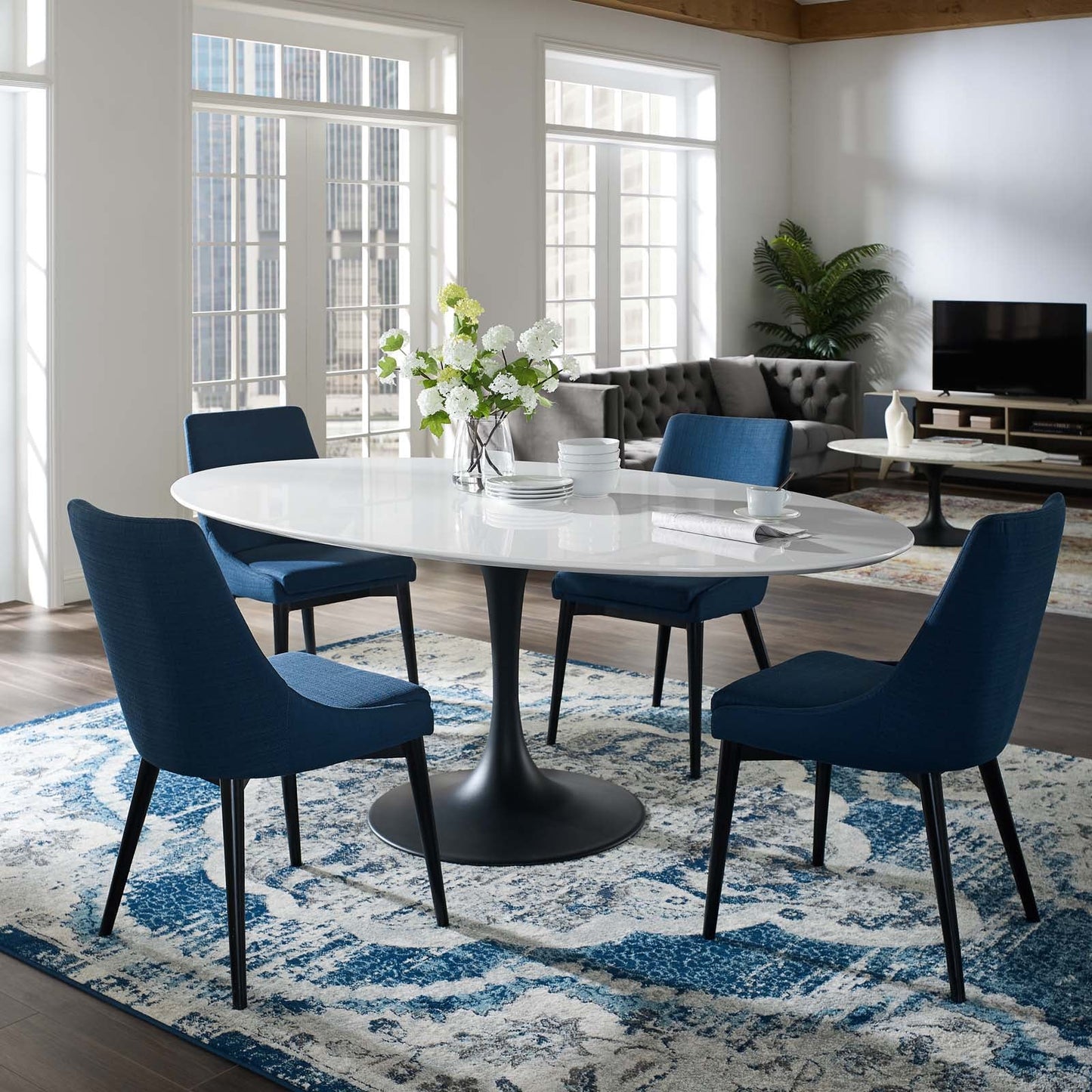 Lippa 78" Oval Wood Dining Table by Modway
