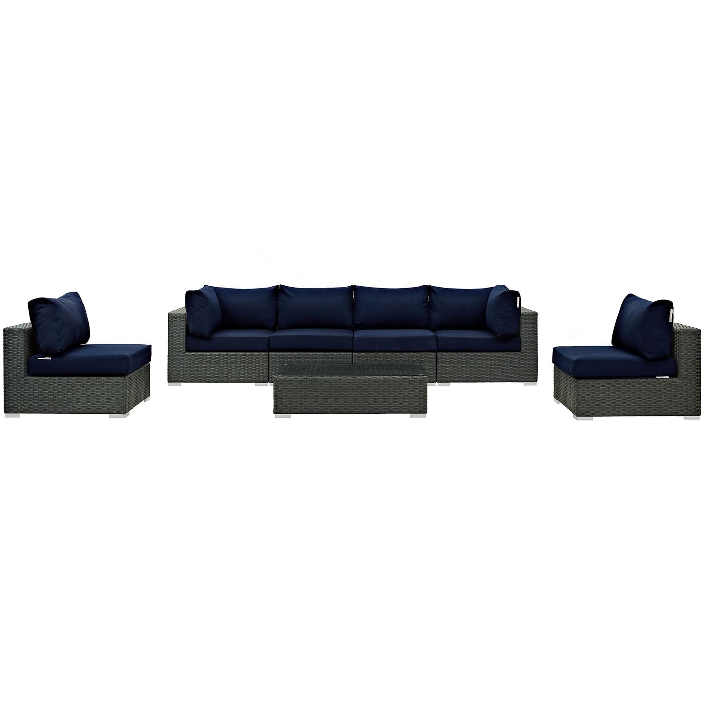 Sojourn 7 Piece Outdoor Patio Sunbrella¨ Sectional Set by Modway