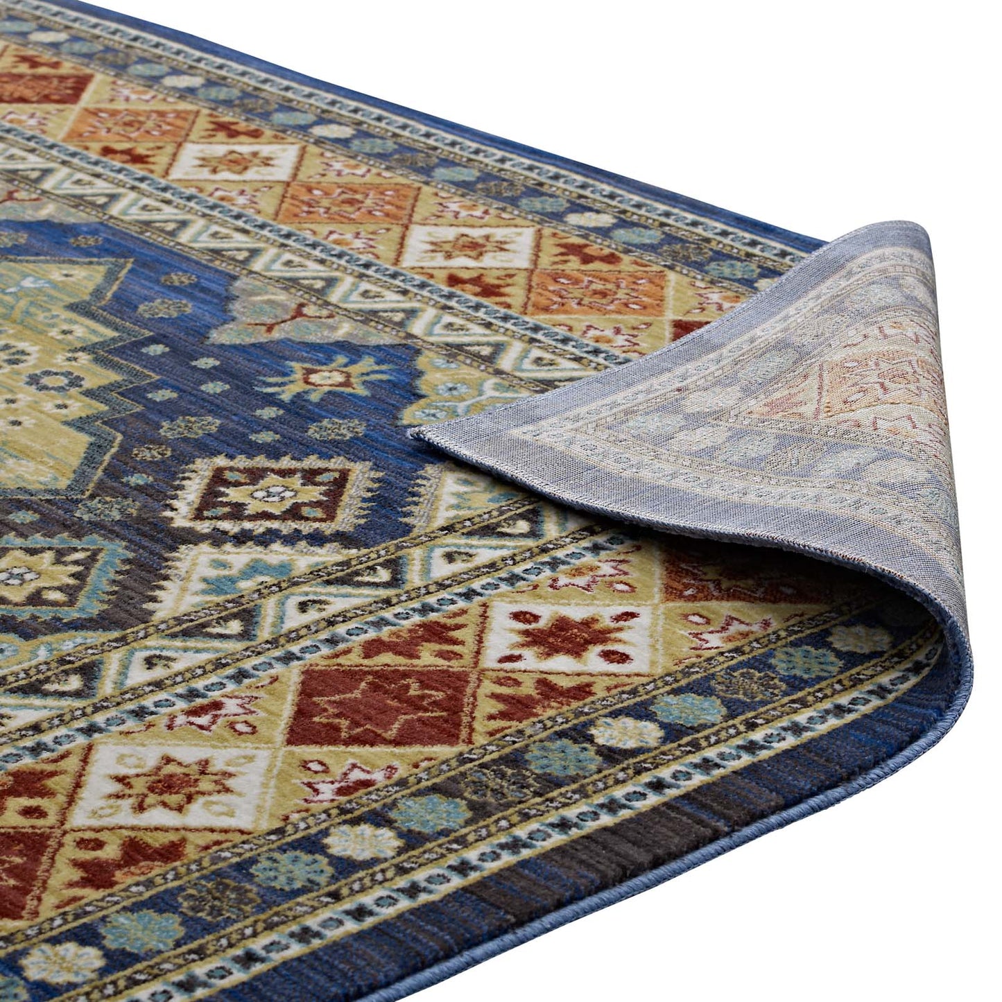 Atzi Distressed Southwestern Diamond Floral 8x10 Area Rug by Modway