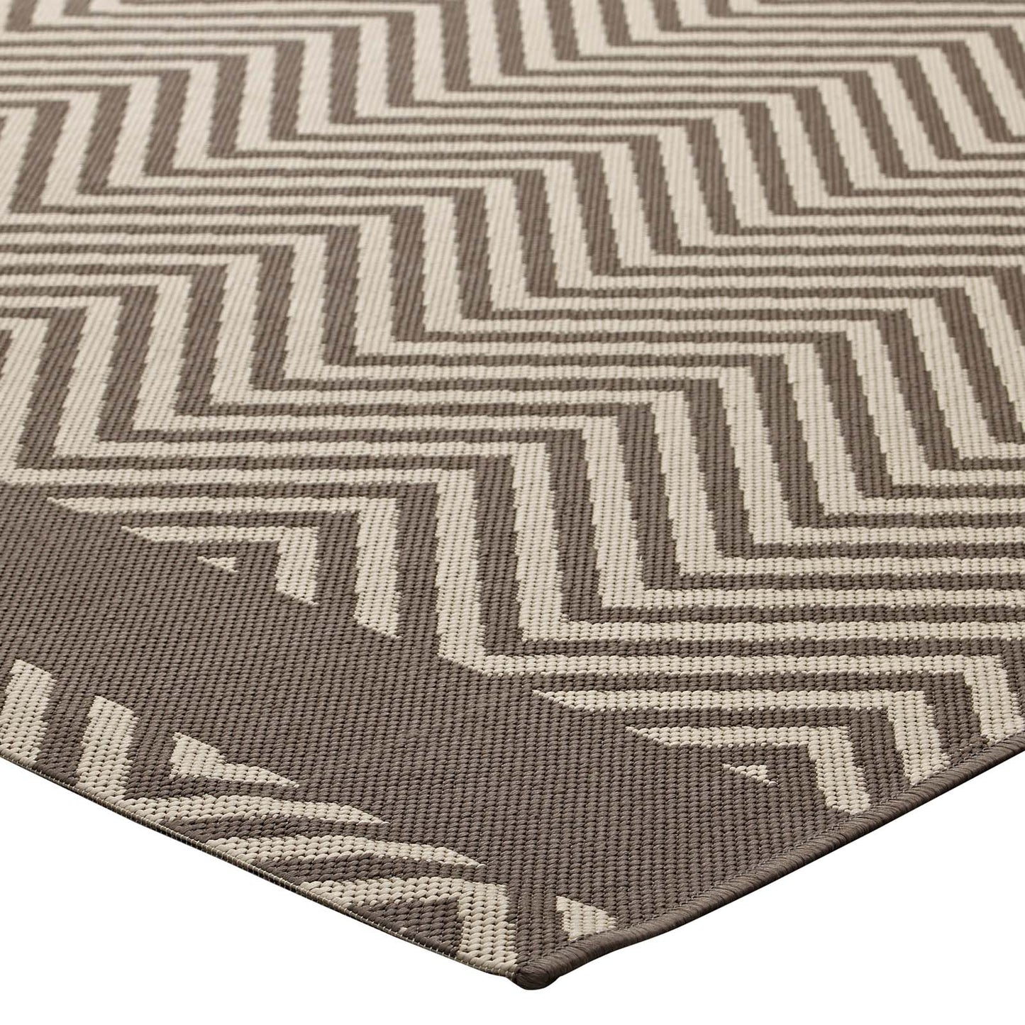 Optica Chevron With End Borders Indoor and Outdoor 8x10 Area Rug by Modway