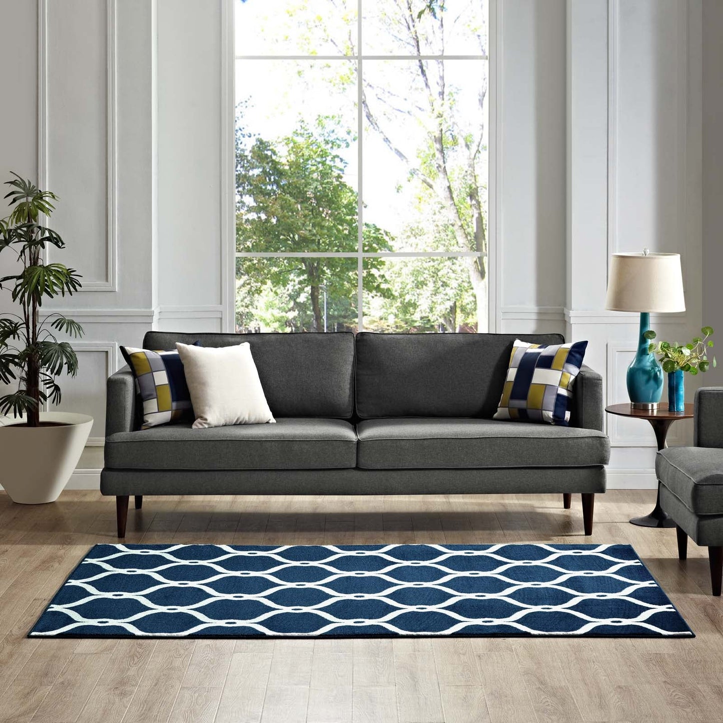 Beltara Chain Link Transitional Trellis 8x10 Area Rug by Modway