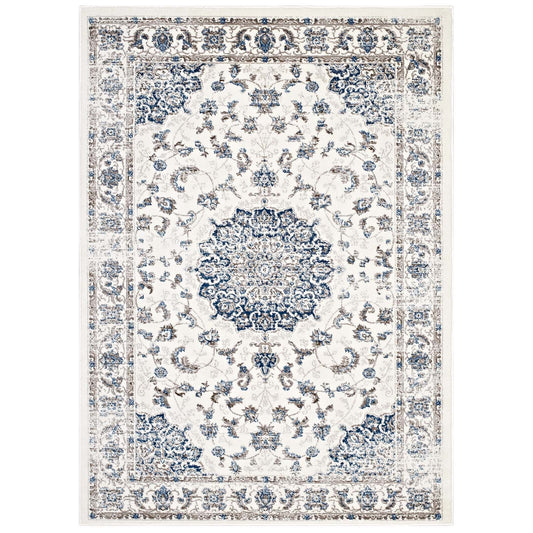 Lilja Distressed Vintage Medallion 5x8 Area Rug by Modway