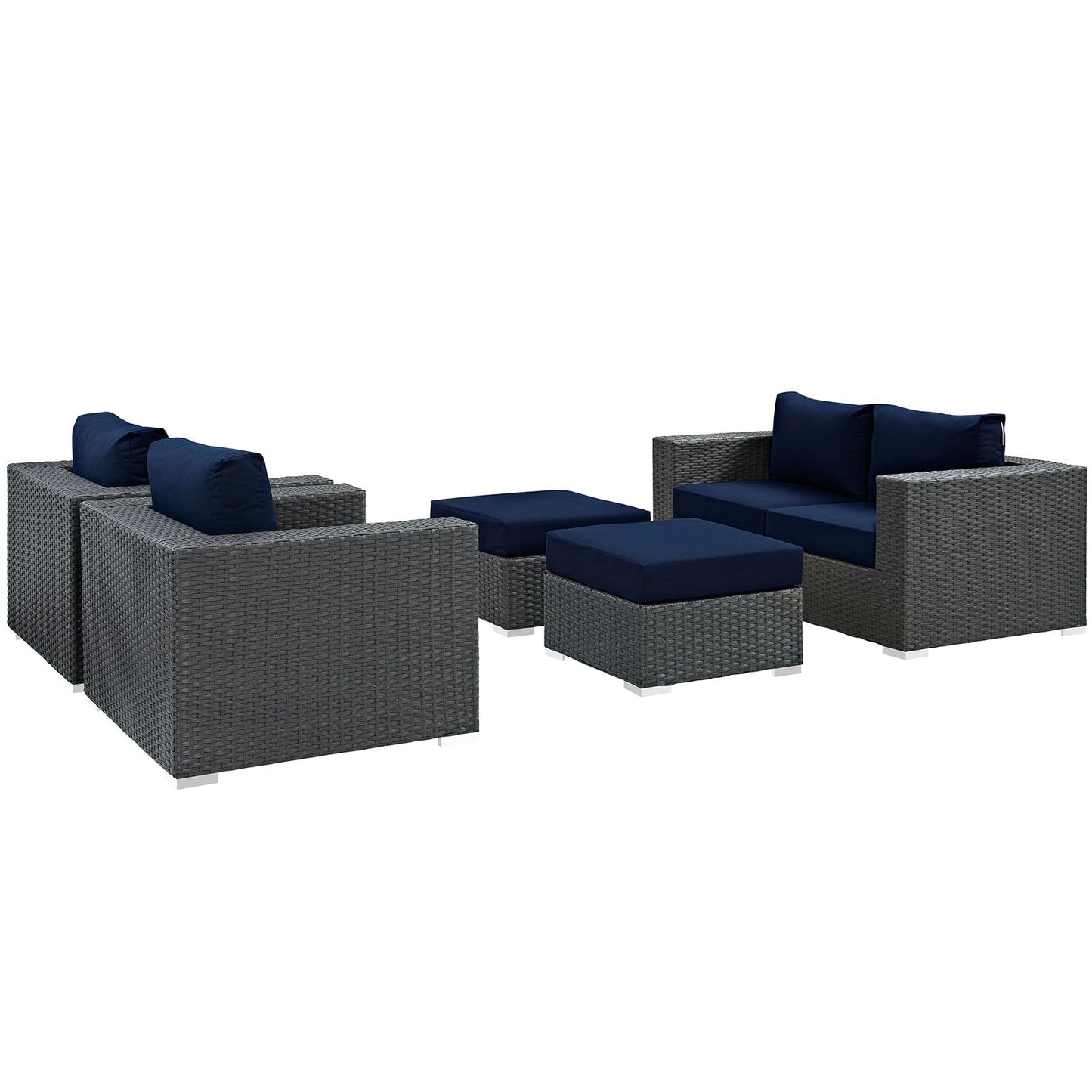 Sojourn 5 Piece Outdoor Patio Sunbrella¨ Sectional Set by Modway