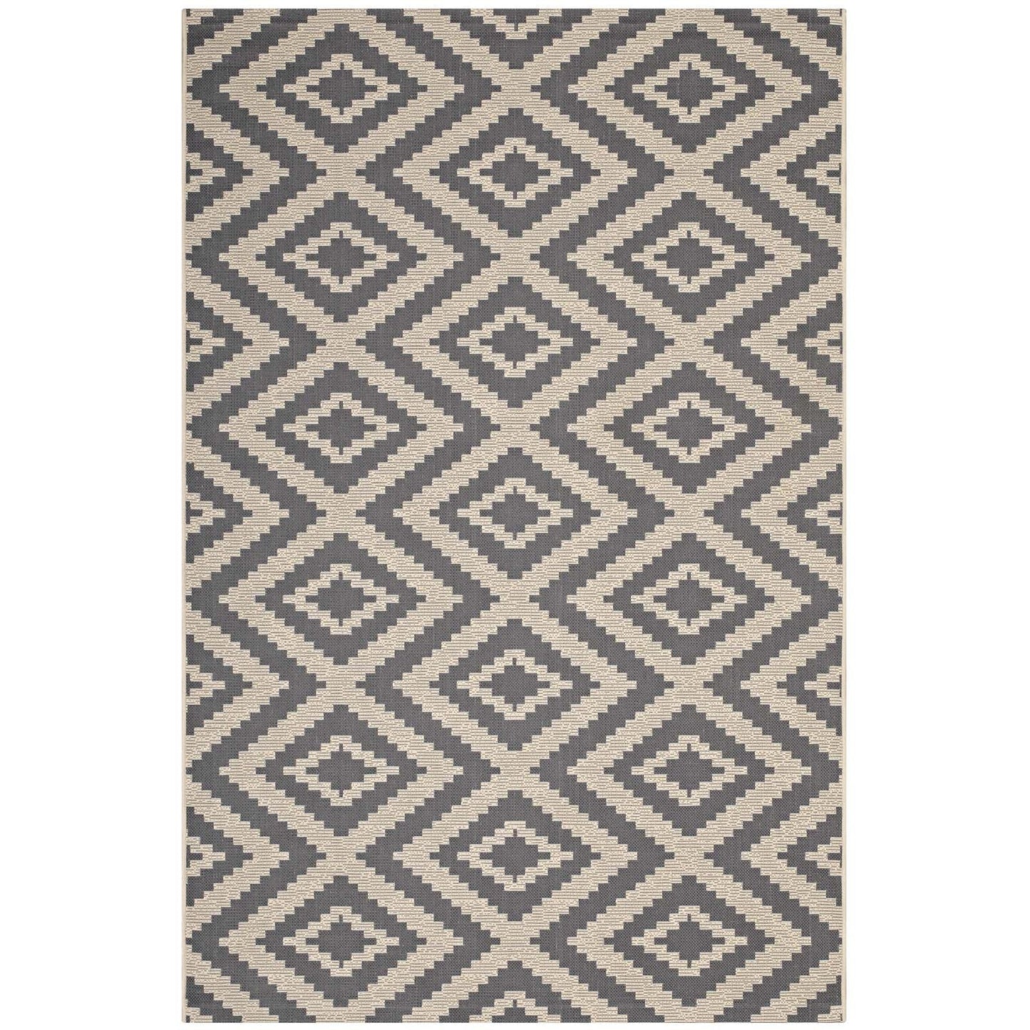 Jagged Geometric Diamond Trellis Indoor and Outdoor 5x8 Area Rug by Modway