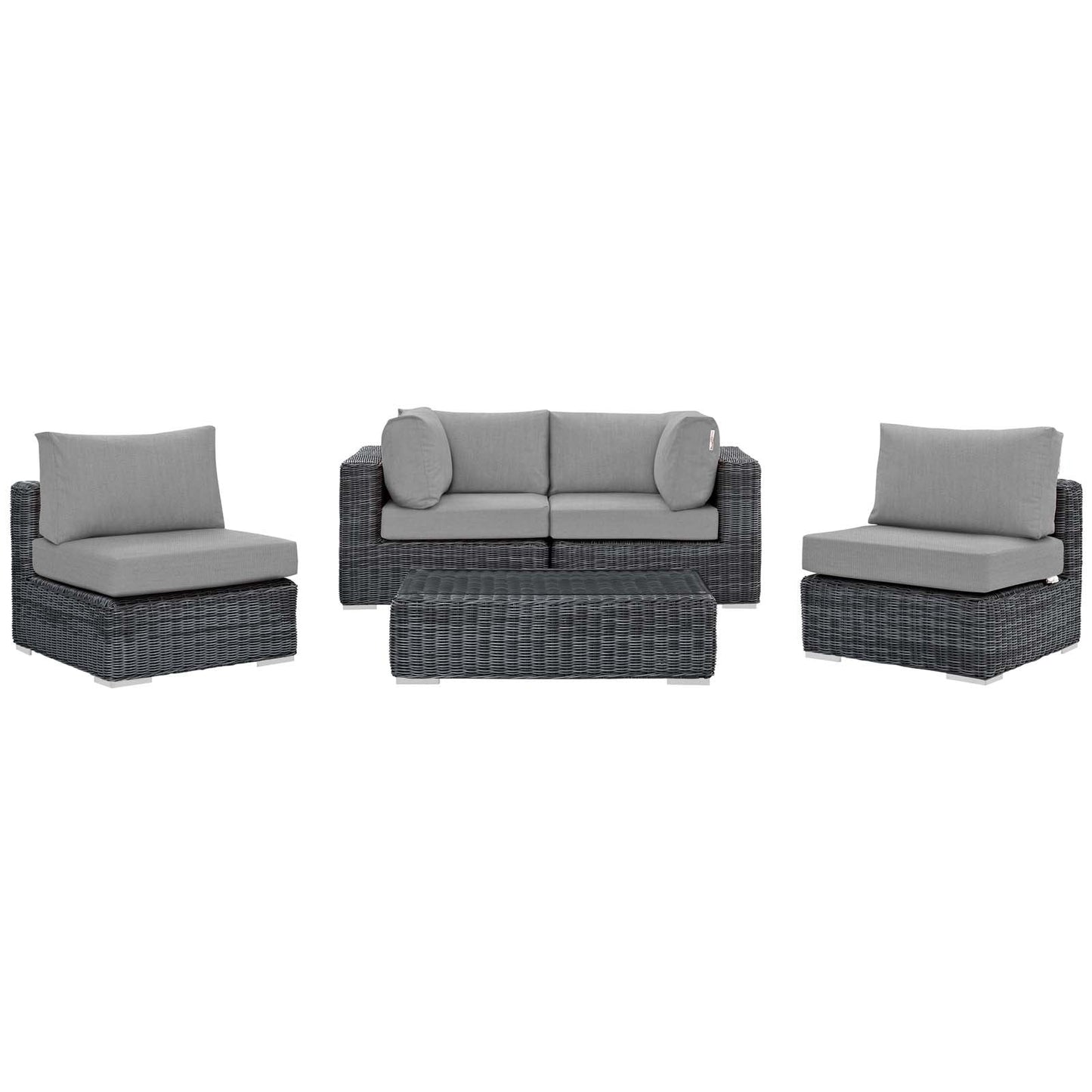 Summon 5 Piece Outdoor Patio Sunbrella¨ Sectional Set by Modway