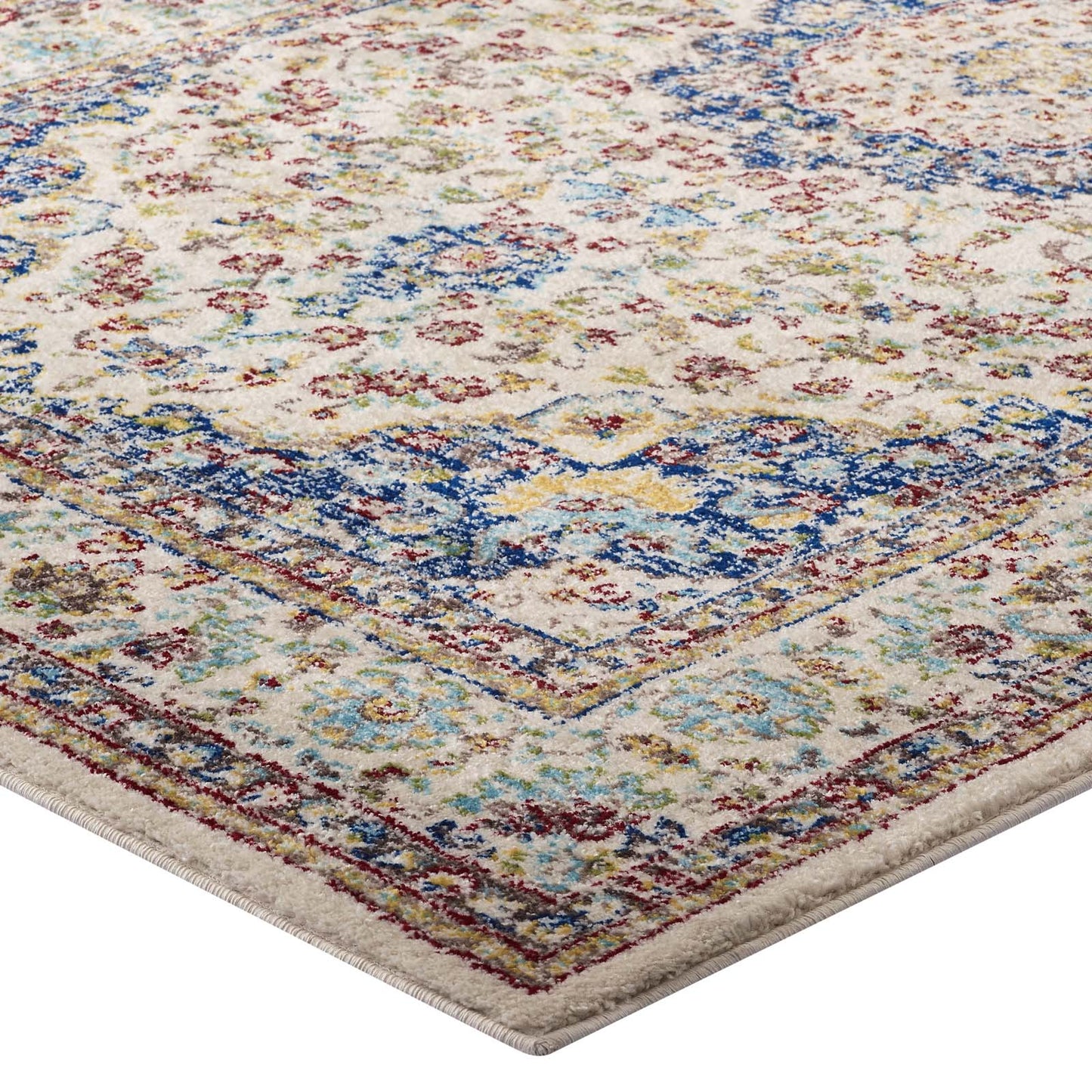 Meryam Distressed Vintage Medallion 5x8 Area Rug by Modway